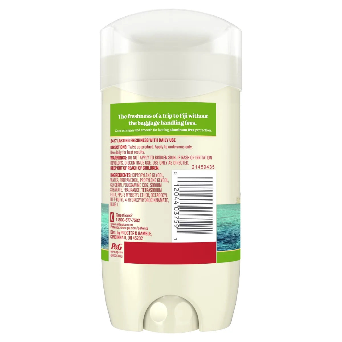 Old Spice Men's Deodorant Fiji with Palm Tree - Aluminum-Free 3oz: Invisible Solid, Normal Skin, Under Arm Use