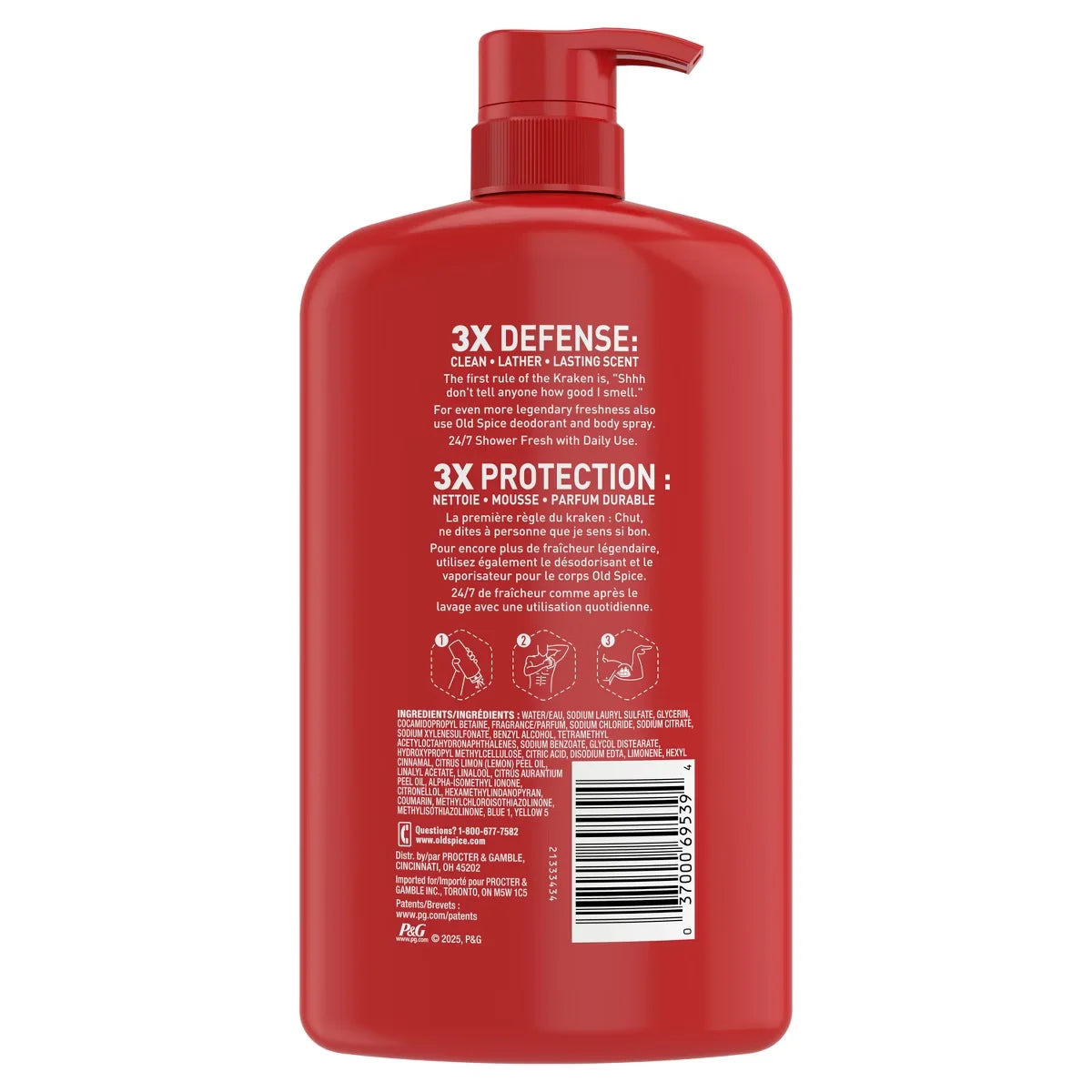 Old Spice Men's Krakenguard Body Wash Pump - Scented - 33.4 fl oz: For Normal/Combination Skin, Whole Body Use