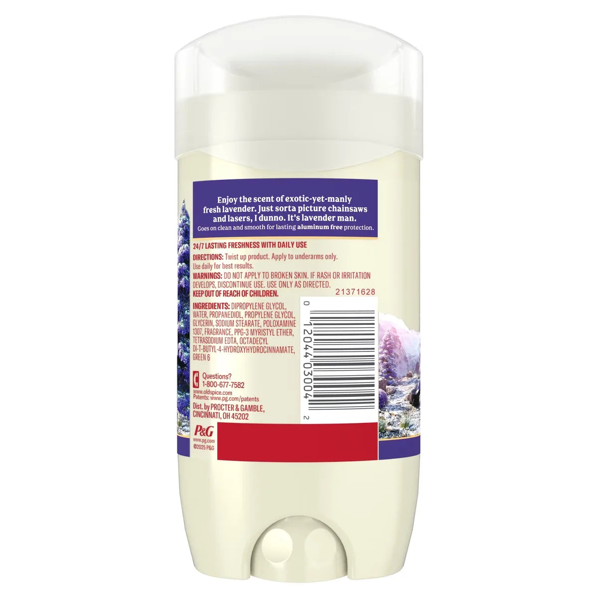 Old Spice Men's Deodorant Wilderness with Lavender - Aluminum-Free 3oz: Invisible Solid, Normal Skin Type, Under Arm