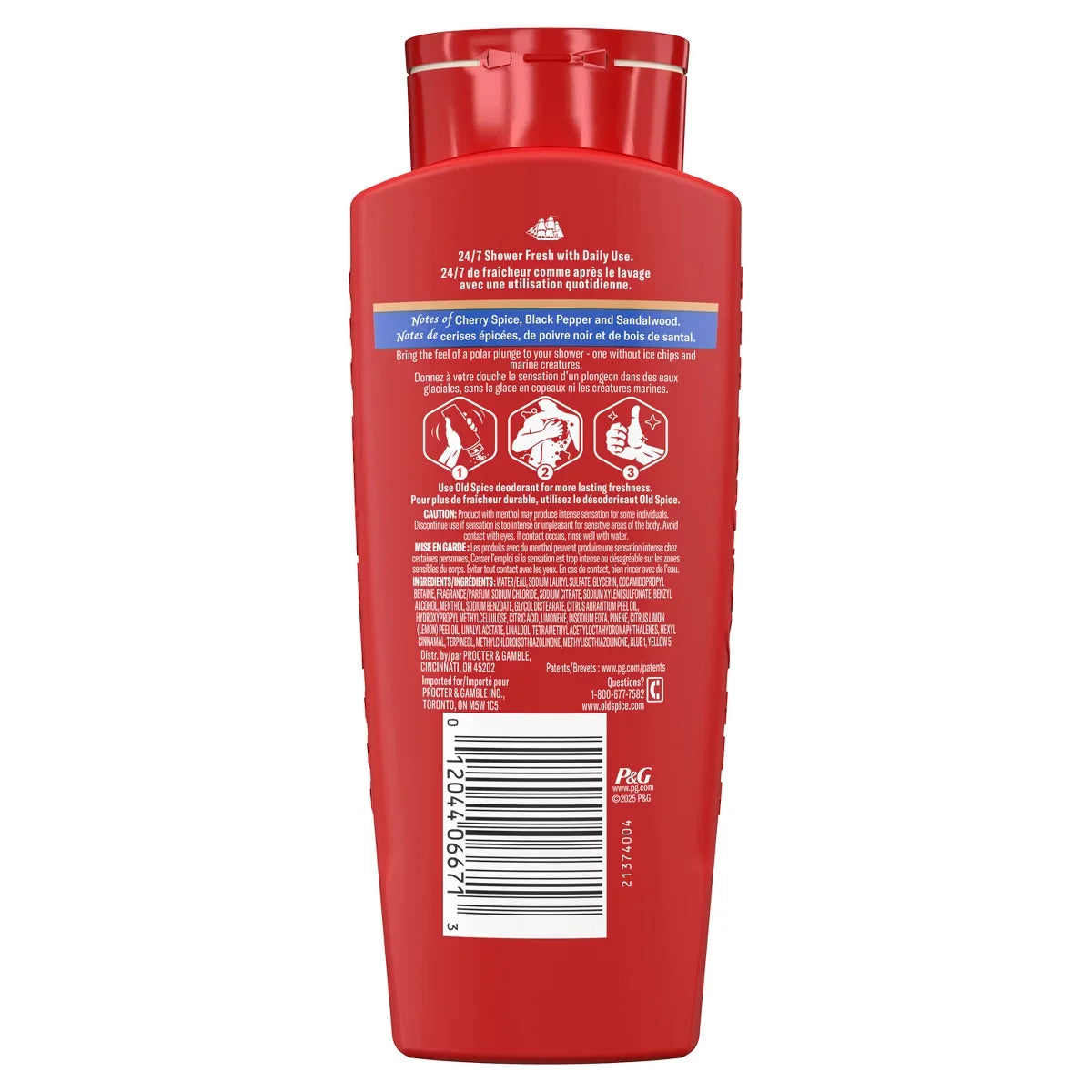 Old Spice Red Collection Men's Long-Lasting Fragrance Refreshing Clean Body Wash - Cold Spice Scent - 24 fl oz