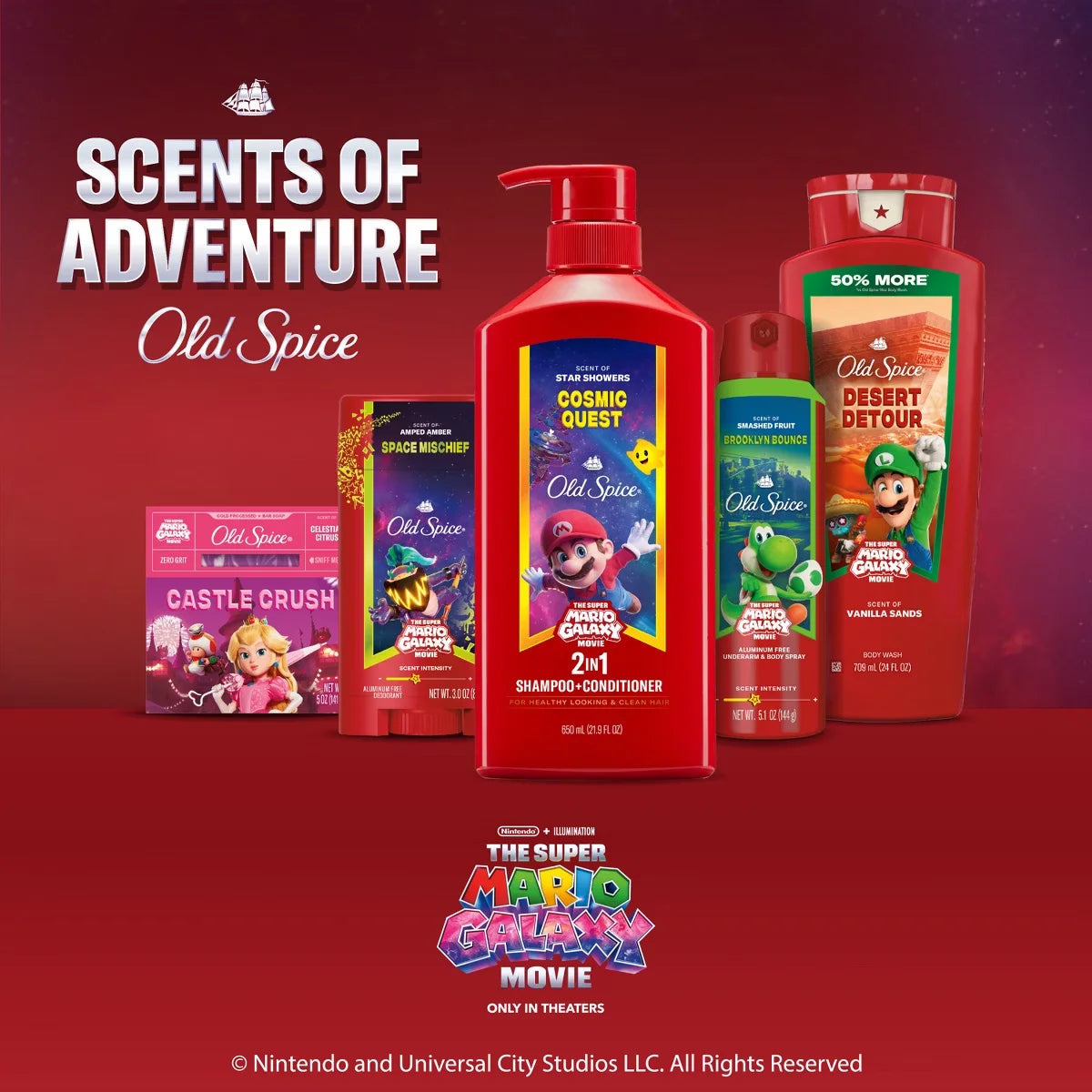 Old Spice Super Mario Cosmic Galaxy 2-in-1 Shampoo and Conditioner - 21.9 fl oz