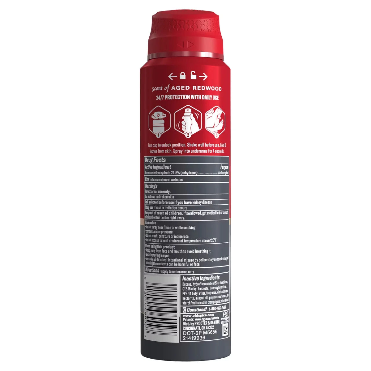 Old Spice Red Collection Men's 48-Hour Odor Protection Antiperspirant Spray - Legacy - 4.3oz