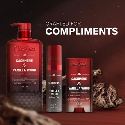 Old Spice x The Spice Alchemist Collection Men's Crafted for Compliments Cologne Infused Body Wash - Cashmere and Vanilla Wood - 20oz