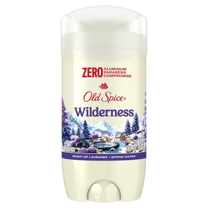 Old Spice Men's Deodorant Wilderness with Lavender - Aluminum-Free 3oz: Invisible Solid, Normal Skin Type, Under Arm
