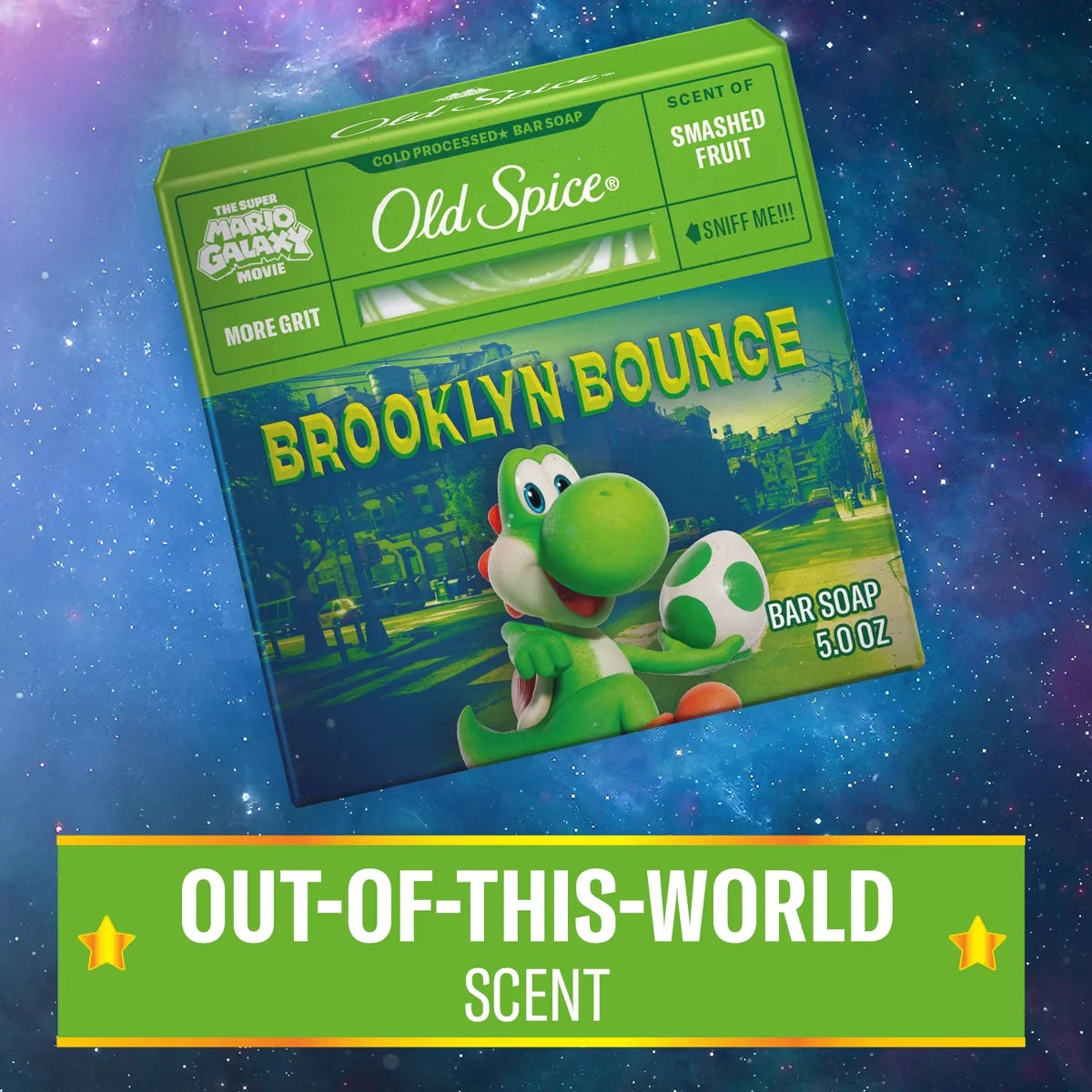 Old Spice x The Super Mario Galaxy Men’s Brooklyn Bounce Cold Processed Bar Soap - Scent of Smashed Fruit - 5oz: Basic Cleansing, Normal Skin
