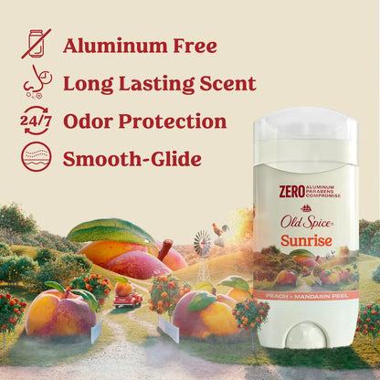 Old Spice Deodorant - Sunrise - Peach and Vanilla Scented - Aluminum-Free 3oz: Invisible Solid, Under Arm Use