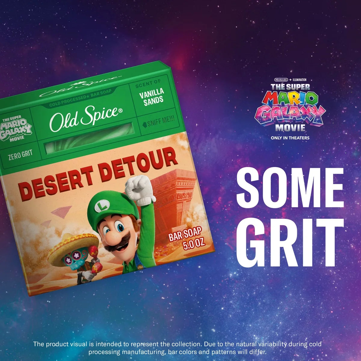Old Spice x The Super Mario Galaxy Zero Grit - Men’s Desert Detour Cold Processed Bar Soap - Scent of Vanilla Sands - 5oz