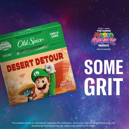 Old Spice x The Super Mario Galaxy Zero Grit - Men’s Desert Detour Cold Processed Bar Soap - Scent of Vanilla Sands - 5oz