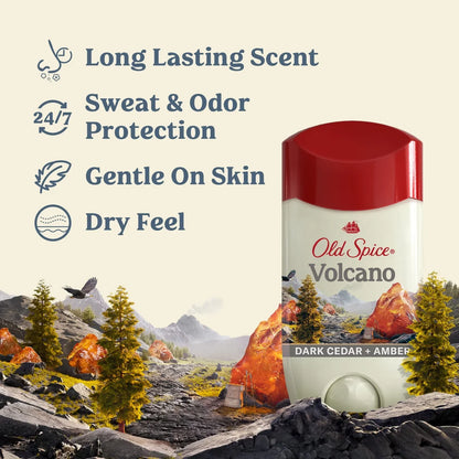 Old Spice Men's Volcano with Charcoal Antiperspirant & Deodorant - 2.6oz: Invisible Solid, Fresh Scent, Normal Skin