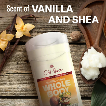 Old Spice Whole Body Solid Deodorant for Men - Vanilla & Shea - Aluminum-Free 3oz