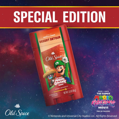 Old Spice x The Super Mario Galaxy Men’s 24/7 Lasting Freshness Desert Detour Aluminum-Free Deodorant - Scent of Vanilla Sands - 3oz