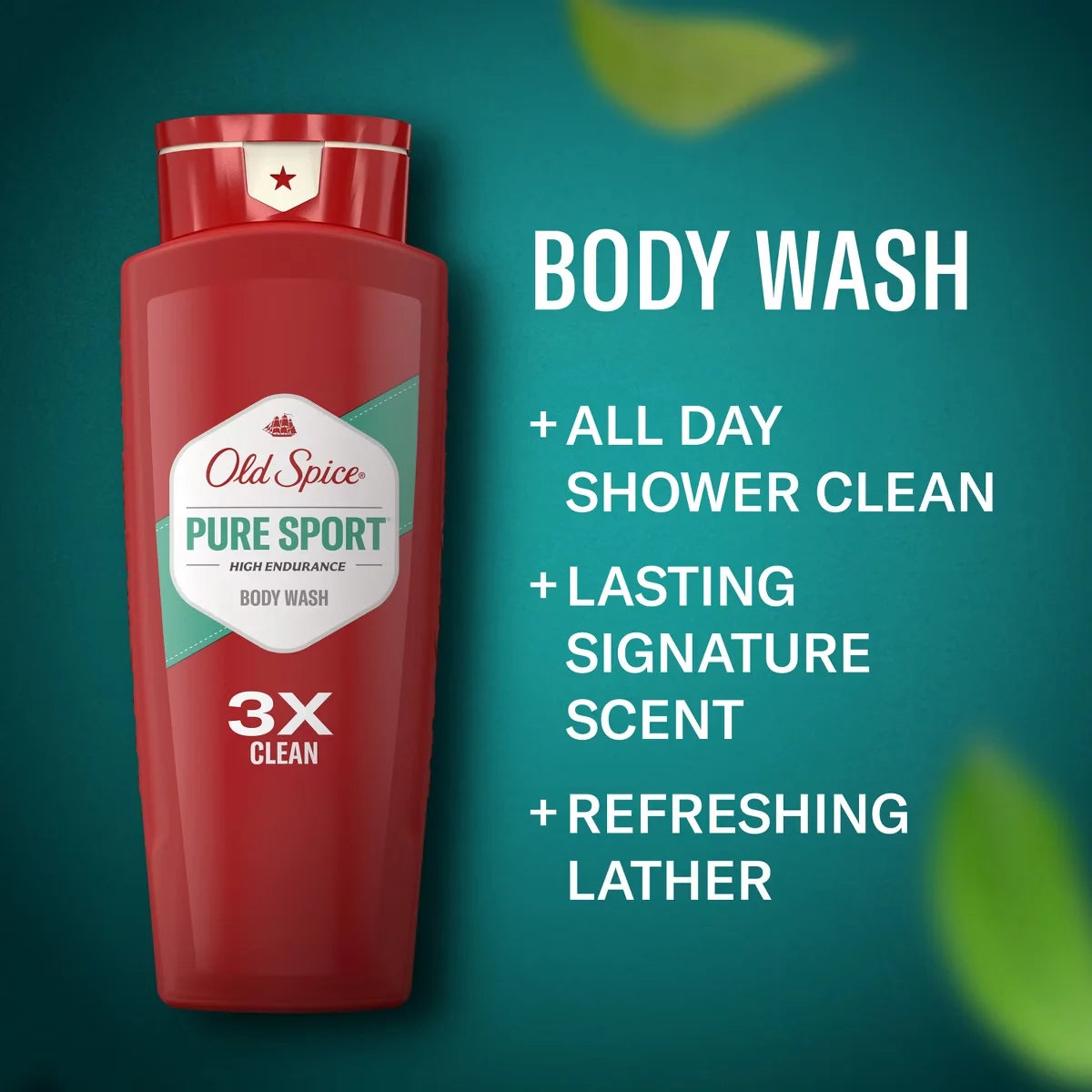 Old Spice High Endurance Pure Sport Body Wash - 24 fl oz/2pk: Liquid for Normal Skin, Whole Body Use, Squeeze Bottle