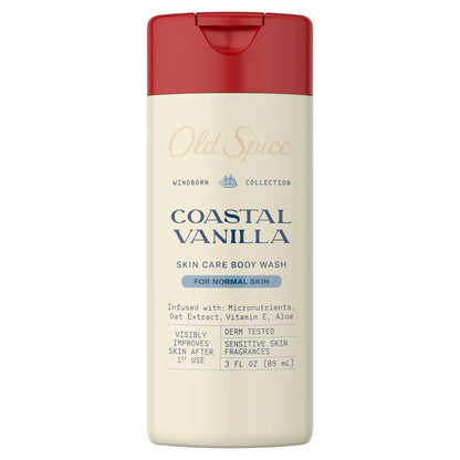 Old Spice Windborn Coastal Vanilla Body Wash - 3oz: Whole Body Cleansing, Normal Skin, Liquid, Travel Size