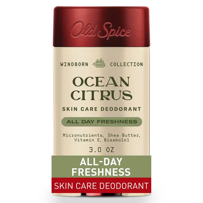 Old Spice Men's Aluminum-Free All Day Freshness Windborn Collection Deodorant - Ocean Citrus - 3oz: Invisible Solid, Normal Skin