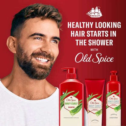 Old Spice Wavy Curly Hair Conditioner with Aloe and Avocado Oil - 8 fl oz: Curl Enhancing, All Hair Types, Contains Aloe and Avocado