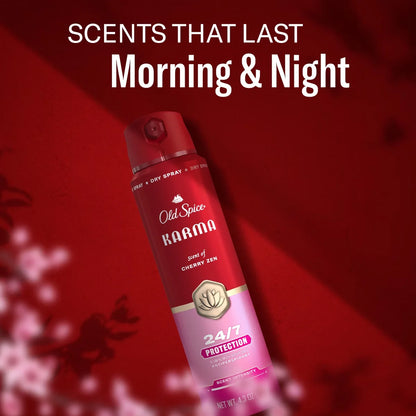 Old Spice Red Collection Men's 48-Hour Odor Protection Lightweight Formula All-Day Freshness Antiperspirant Spray - Karma Scent - 4.3oz