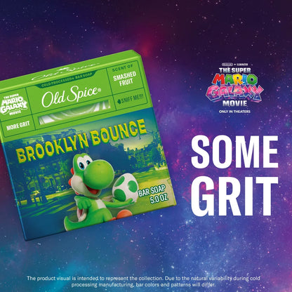 Old Spice x The Super Mario Galaxy Men’s Brooklyn Bounce Cold Processed Bar Soap - Scent of Smashed Fruit - 5oz: Basic Cleansing, Normal Skin