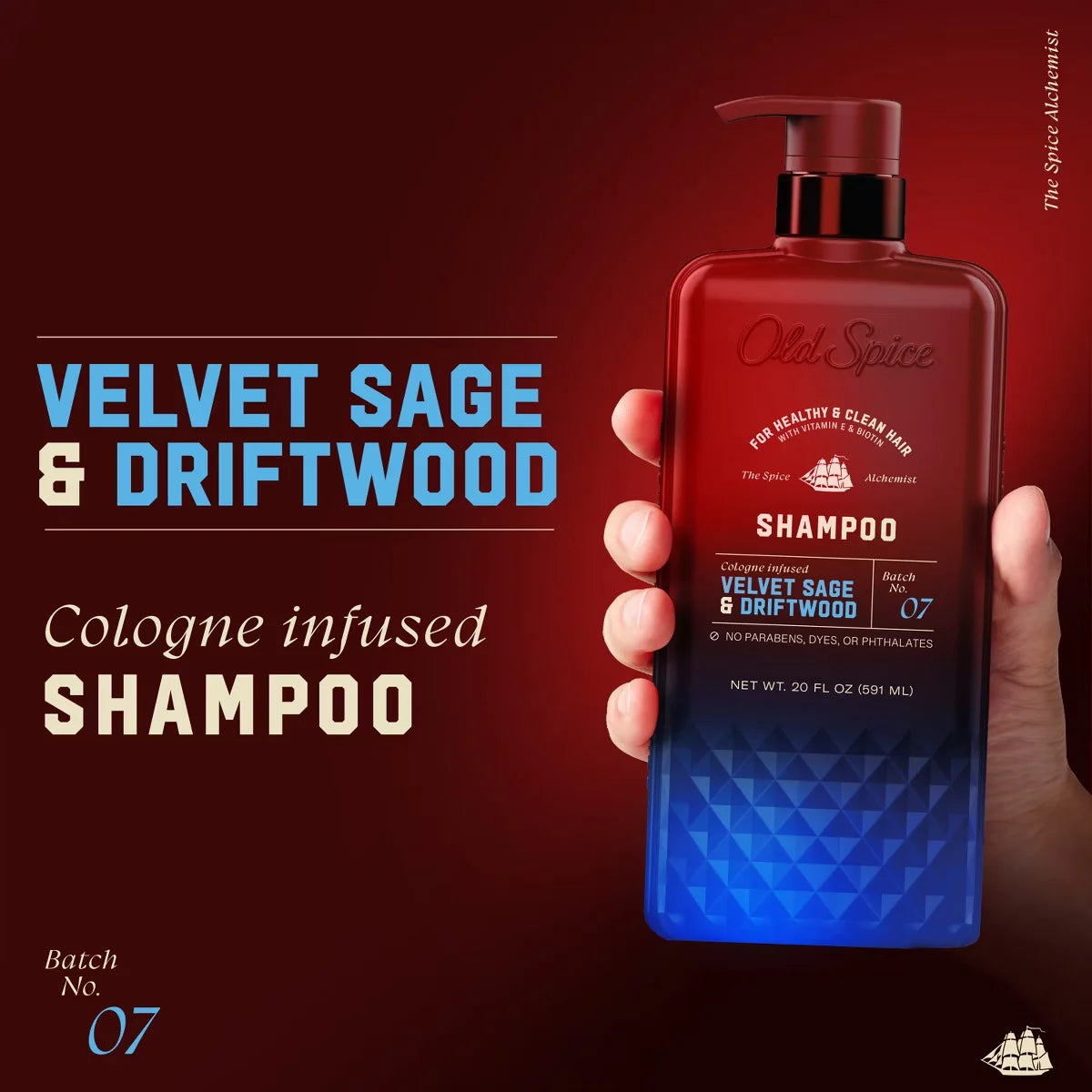 Old Spice x The Spice Alchemist Velvet Sage & Driftwood Cologne Infused Shampoo - 20 fl oz