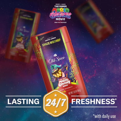 Old Spice x The Super Mario Galaxy Movie 24/7 Lasting Freshness Aluminum-Free Men’s Deodorant - Space Mischief - 3oz