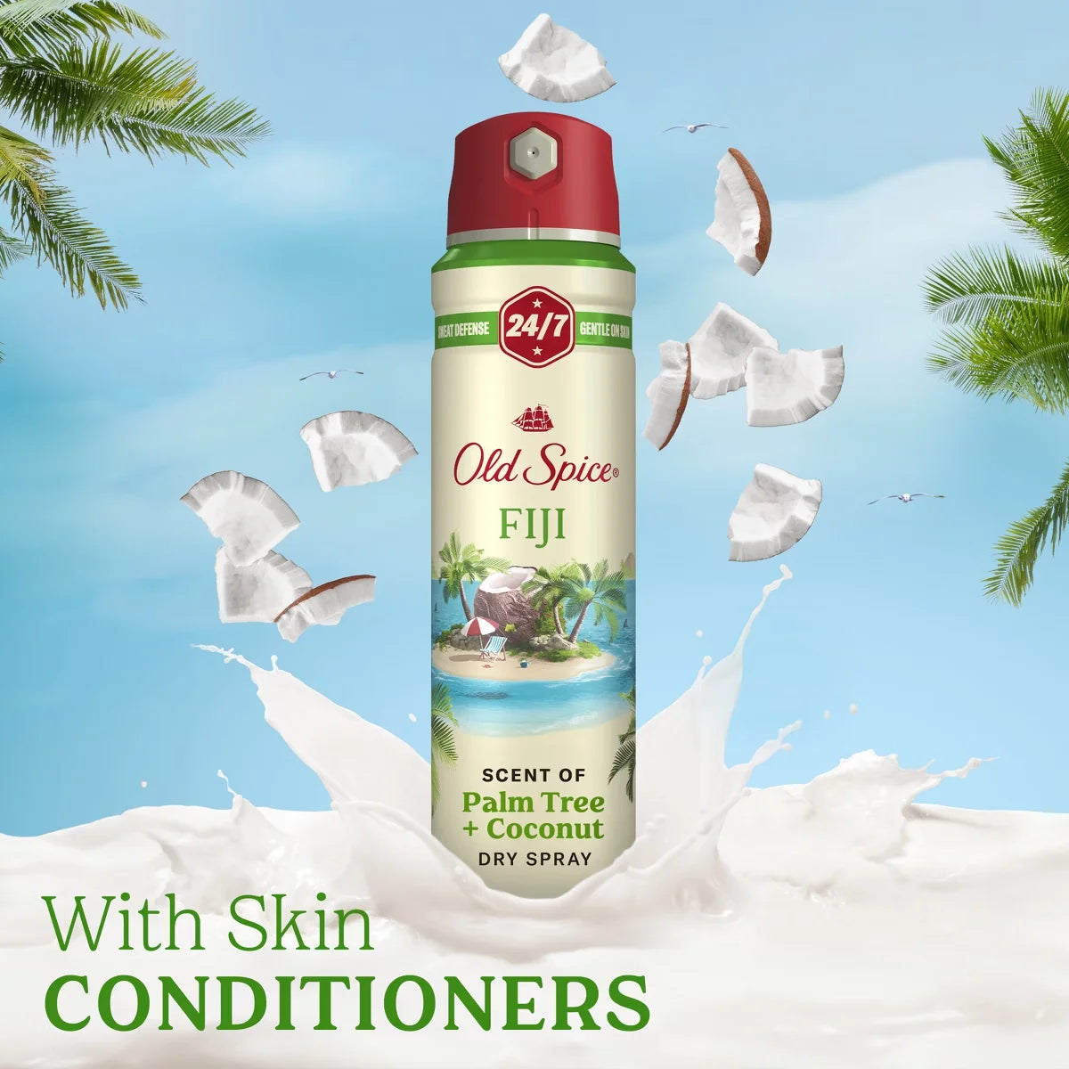 Old Spice Men's Invisible Dry Spray Antiperspirant & Deodorant - Fiji Scent - Fresher Collection - 4.3oz
