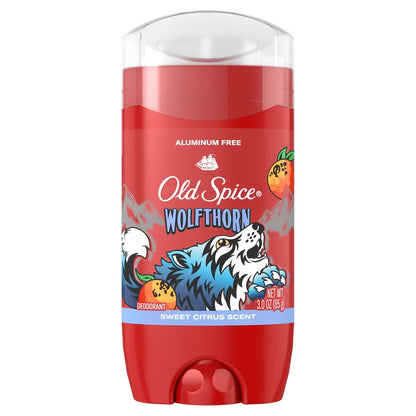 Old Spice Wolfthorn Scent Deodorant for Men - Aluminum-Free 3oz: Invisible Solid, Under Arm Application, Mature Skin