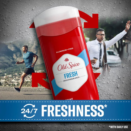 Old Spice Men's Deodorant - Legendary Fragrance Fresh - 3.4oz/3pk: Under Arm Application, Invisible Solid, Antiperspirant