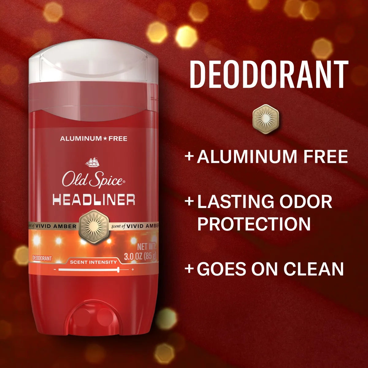 Old Spice Red Collection Men's 24-Hour Odor Protection Refreshing Fragrance Long-Lasting Freshness Deodorant - Headliner Scent - 3oz