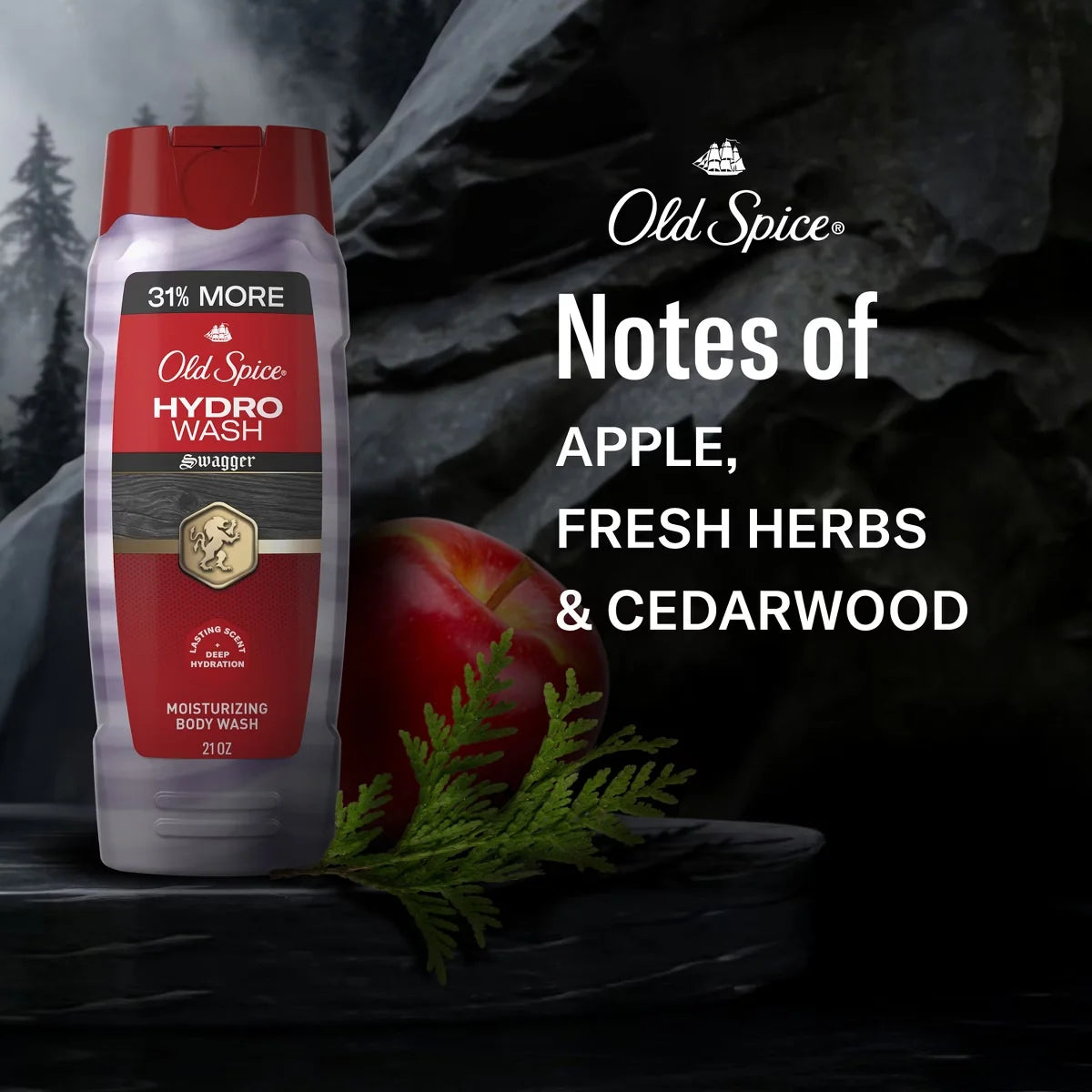 Old Spice Men's Moisturizing Hydro Body Wash - Swagger Scent - 21 fl oz: Liquid, Whole Body, Normal Skin, Deep Hydration