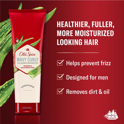 Old Spice Wavy Curly Hair Conditioner with Aloe and Avocado Oil - 8 fl oz: Curl Enhancing, All Hair Types, Contains Aloe and Avocado