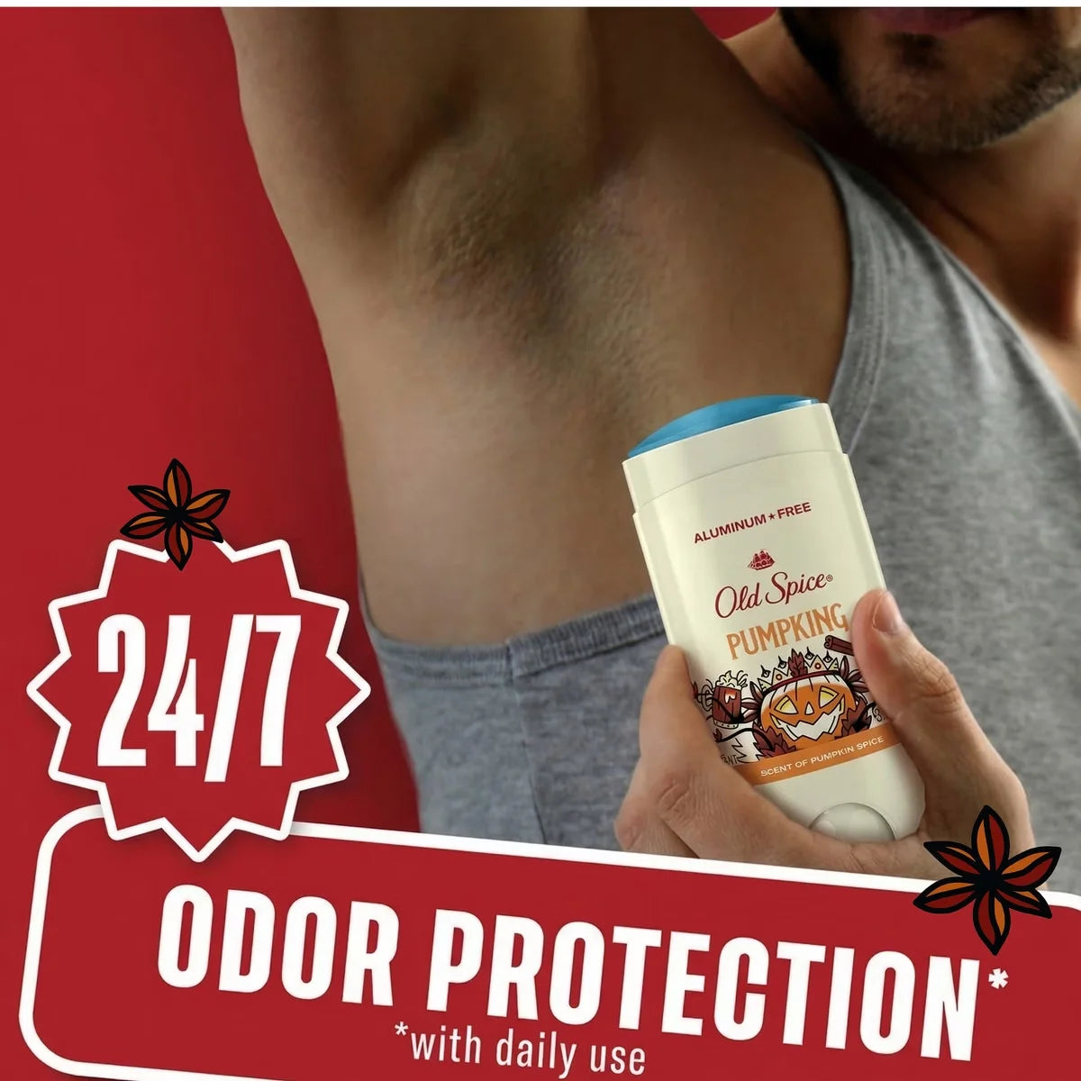 Old Spice Holidudes Deodorant - PumpKing - 3oz: Invisible Solid Deodorant, Under Arm Application, Pumpkin Spice Scent, Normal Skin Type