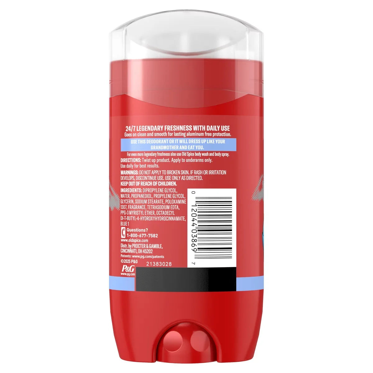 Old Spice Wolfthorn Scent Deodorant for Men - Aluminum-Free 3oz: Invisible Solid, Under Arm Application, Mature Skin