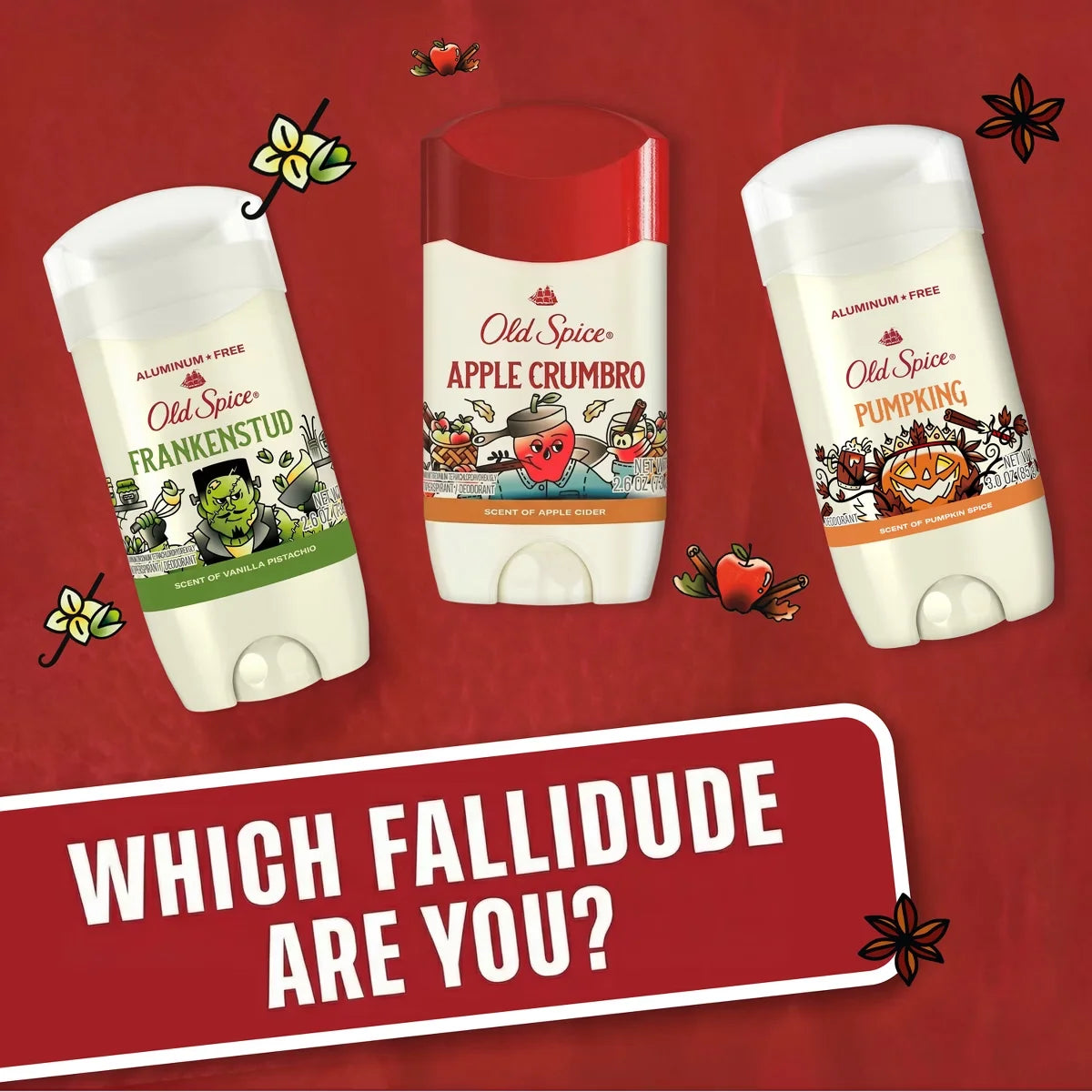 Old Spice Holidudes Deodorant - PumpKing - 3oz: Invisible Solid Deodorant, Under Arm Application, Pumpkin Spice Scent, Normal Skin Type