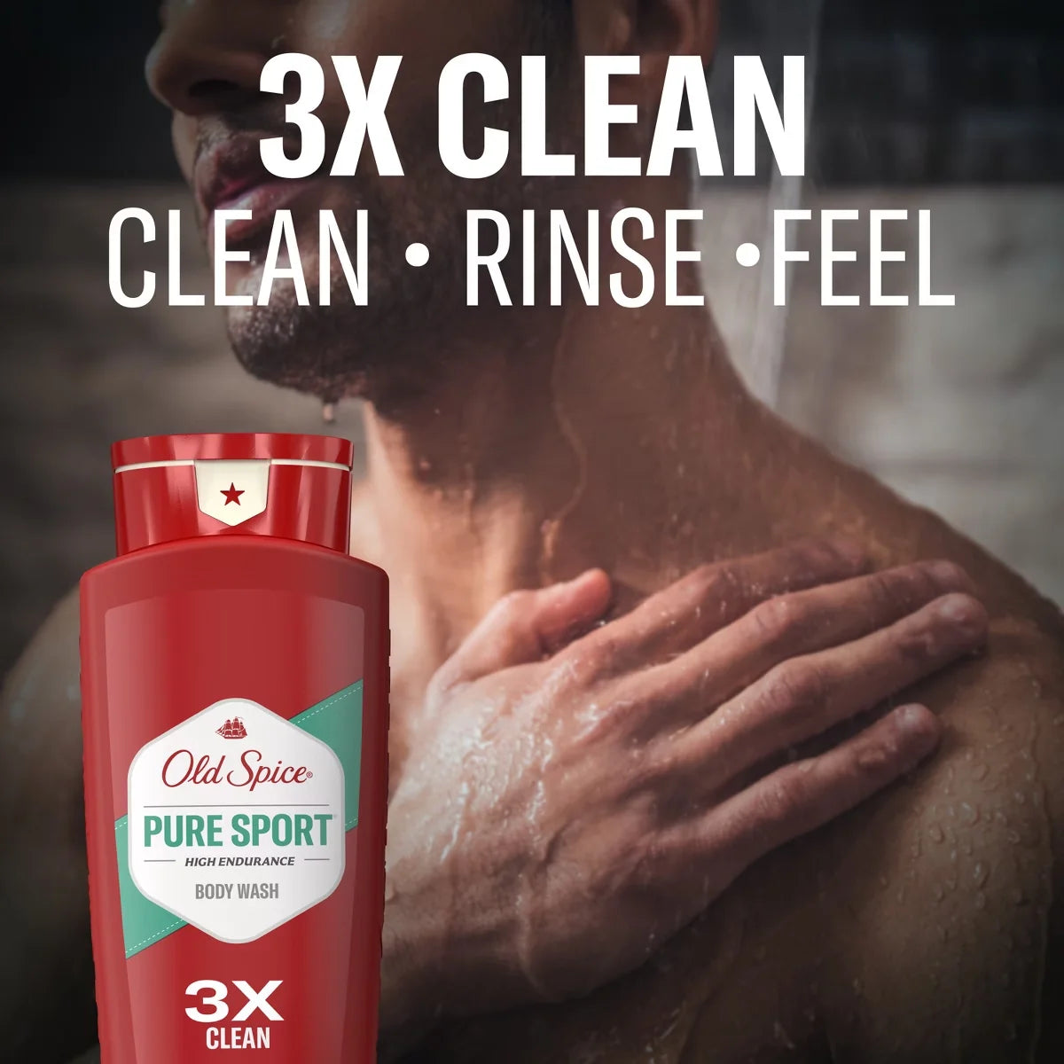 Old Spice High Endurance Pure Sport Body Wash - 24 fl oz/2pk: Liquid for Normal Skin, Whole Body Use, Squeeze Bottle
