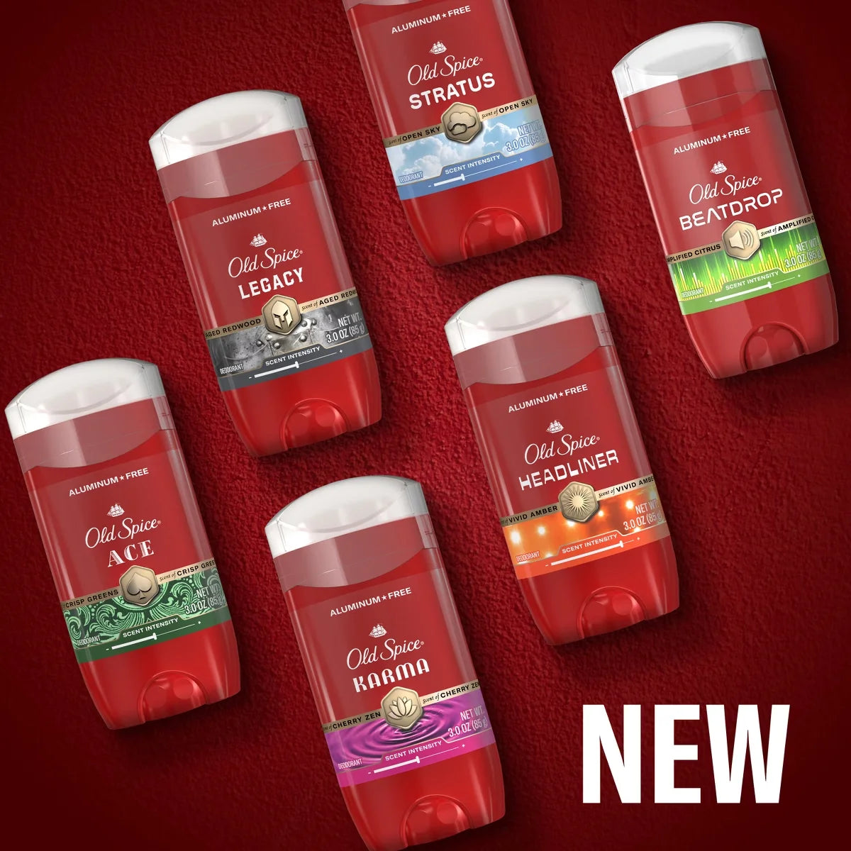 Old Spice Red Collection Men's 24-Hour Odor Protection Refreshing Fragrance Long-Lasting Freshness Deodorant - Headliner Scent - 3oz