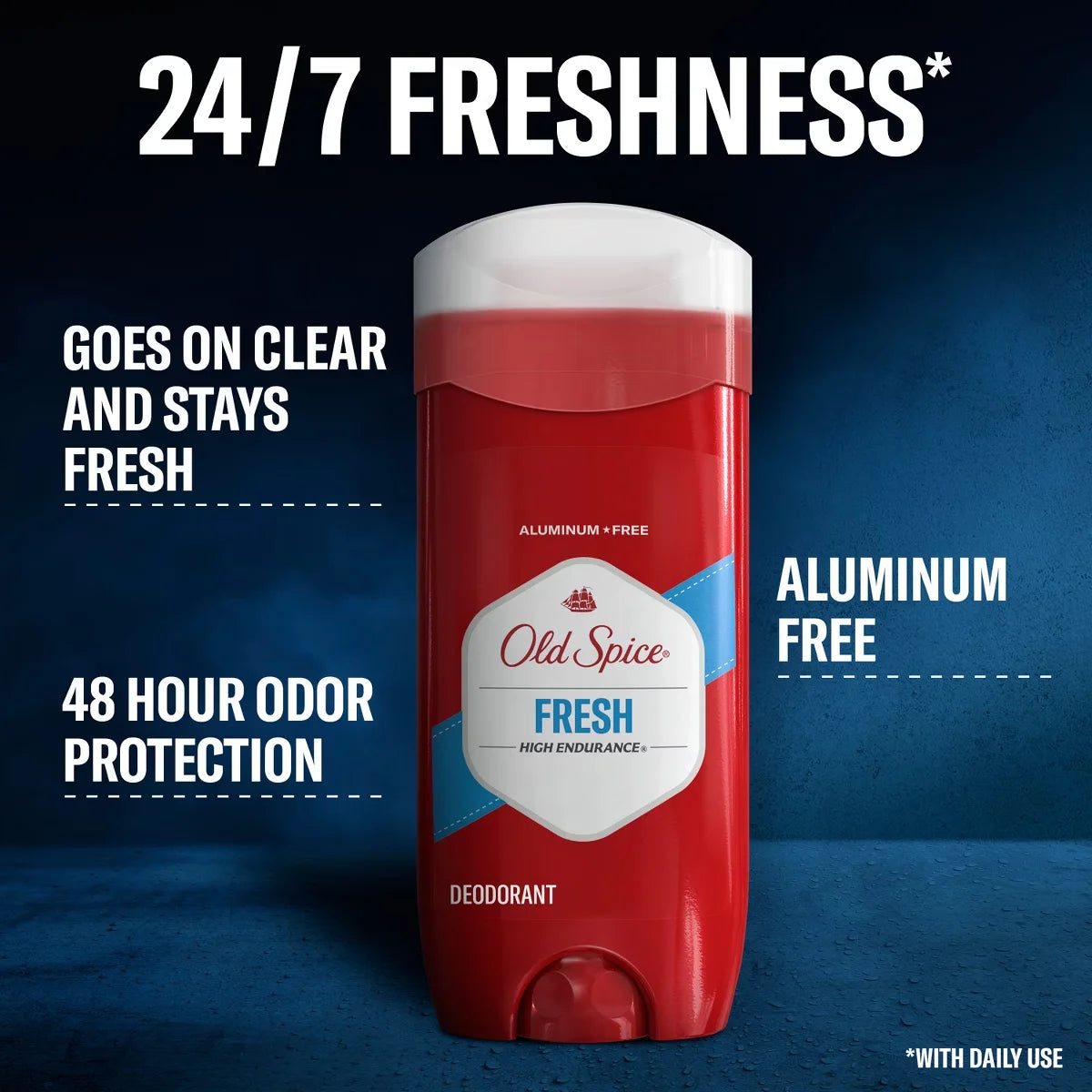 Old Spice Men's Deodorant - Legendary Fragrance Fresh - 3.4oz/3pk: Under Arm Application, Invisible Solid, Antiperspirant