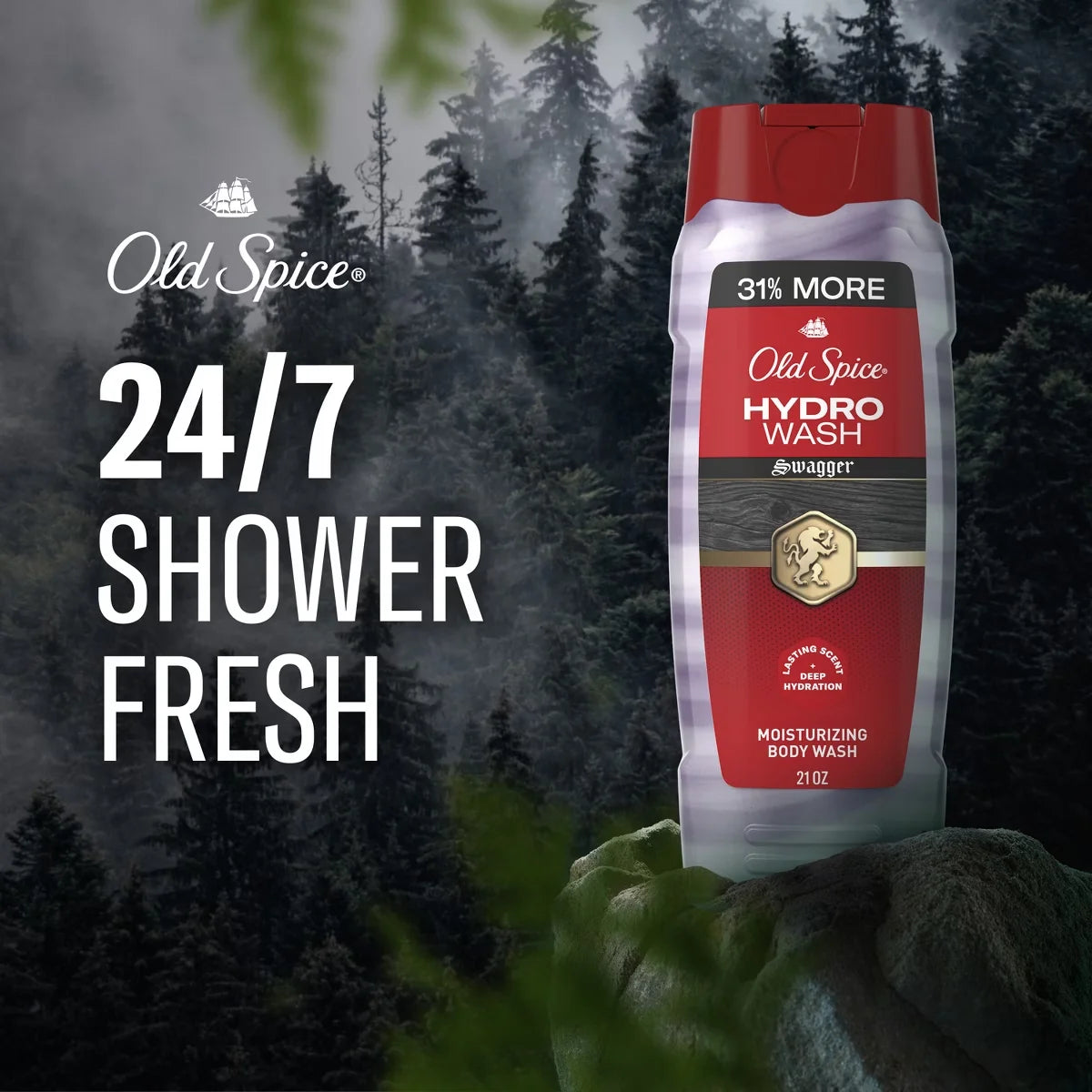 Old Spice Men's Moisturizing Hydro Body Wash - Swagger Scent - 21 fl oz: Liquid, Whole Body, Normal Skin, Deep Hydration