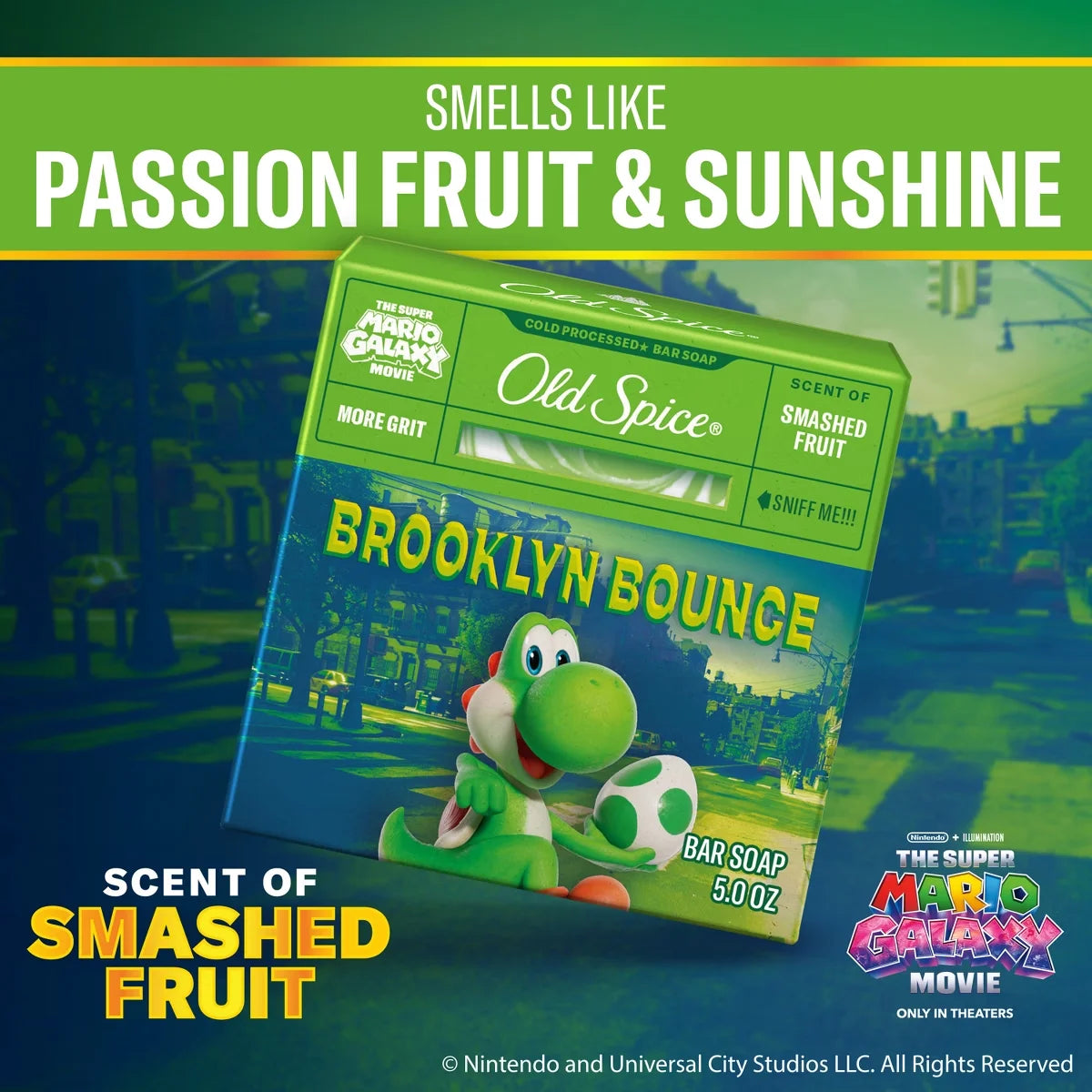 Old Spice x The Super Mario Galaxy Men’s Brooklyn Bounce Cold Processed Bar Soap - Scent of Smashed Fruit - 5oz: Basic Cleansing, Normal Skin