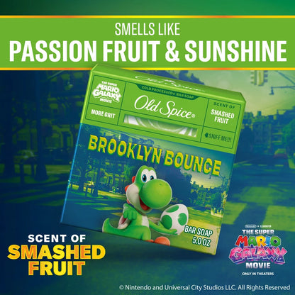 Old Spice x The Super Mario Galaxy Men’s Brooklyn Bounce Cold Processed Bar Soap - Scent of Smashed Fruit - 5oz: Basic Cleansing, Normal Skin