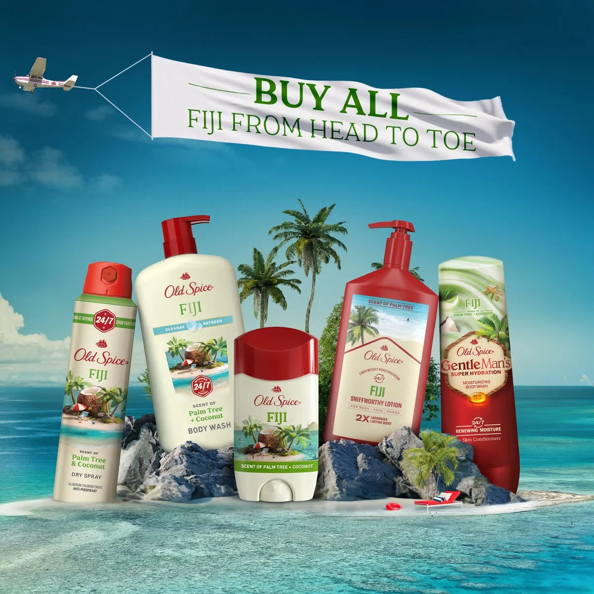 Old Spice Men's Solid Deodorant Fiji with Palm Tree Scent - Aluminum-Free 3oz/2pk