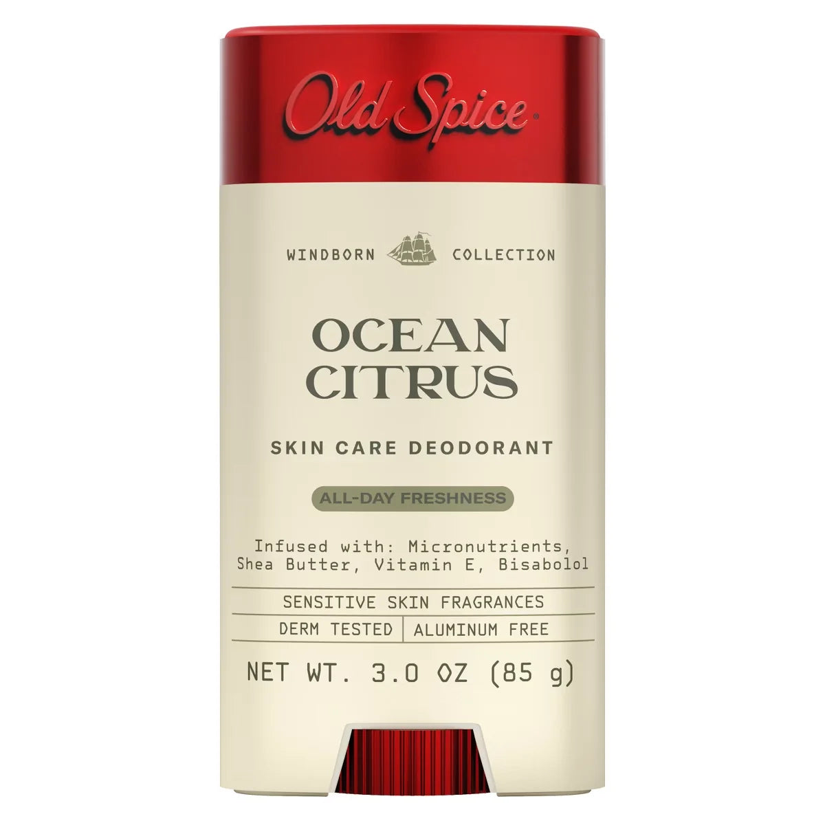 Old Spice Men's Aluminum-Free All Day Freshness Windborn Collection Deodorant - Ocean Citrus - 3oz: Invisible Solid, Normal Skin