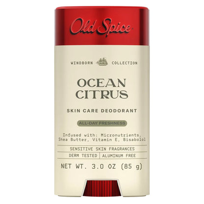 Old Spice Men's Aluminum-Free All Day Freshness Windborn Collection Deodorant - Ocean Citrus - 3oz: Invisible Solid, Normal Skin