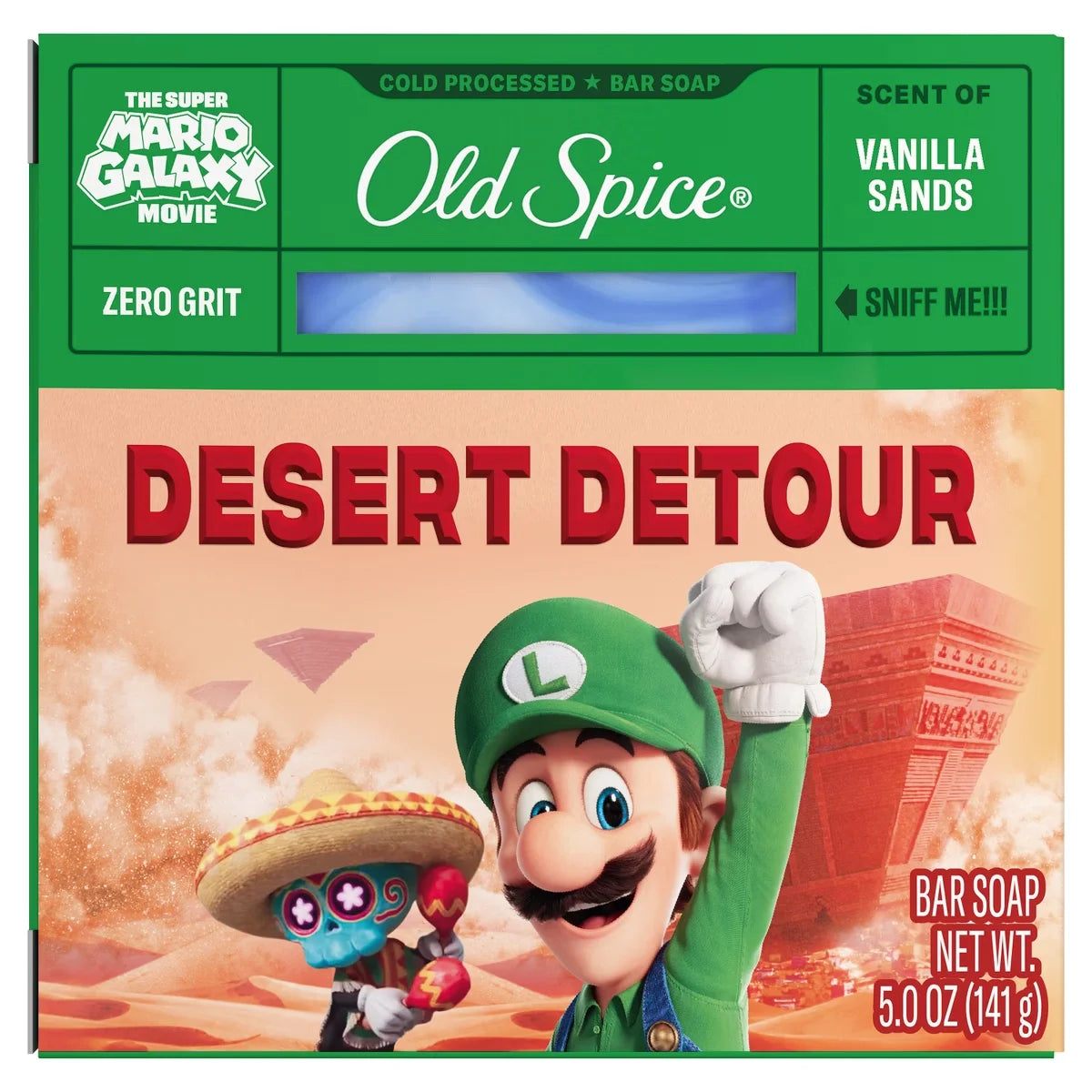 Old Spice x The Super Mario Galaxy Zero Grit - Men’s Desert Detour Cold Processed Bar Soap - Scent of Vanilla Sands - 5oz