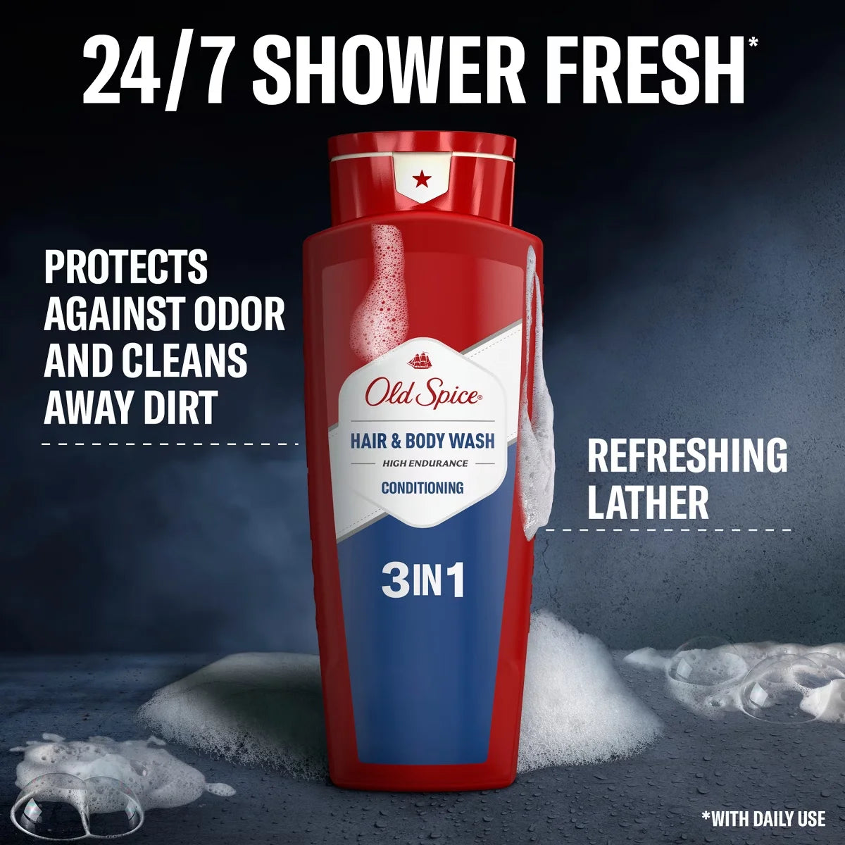 Old Spice High Endurance 3 in 1 Hair Body Wash - 24 fl oz