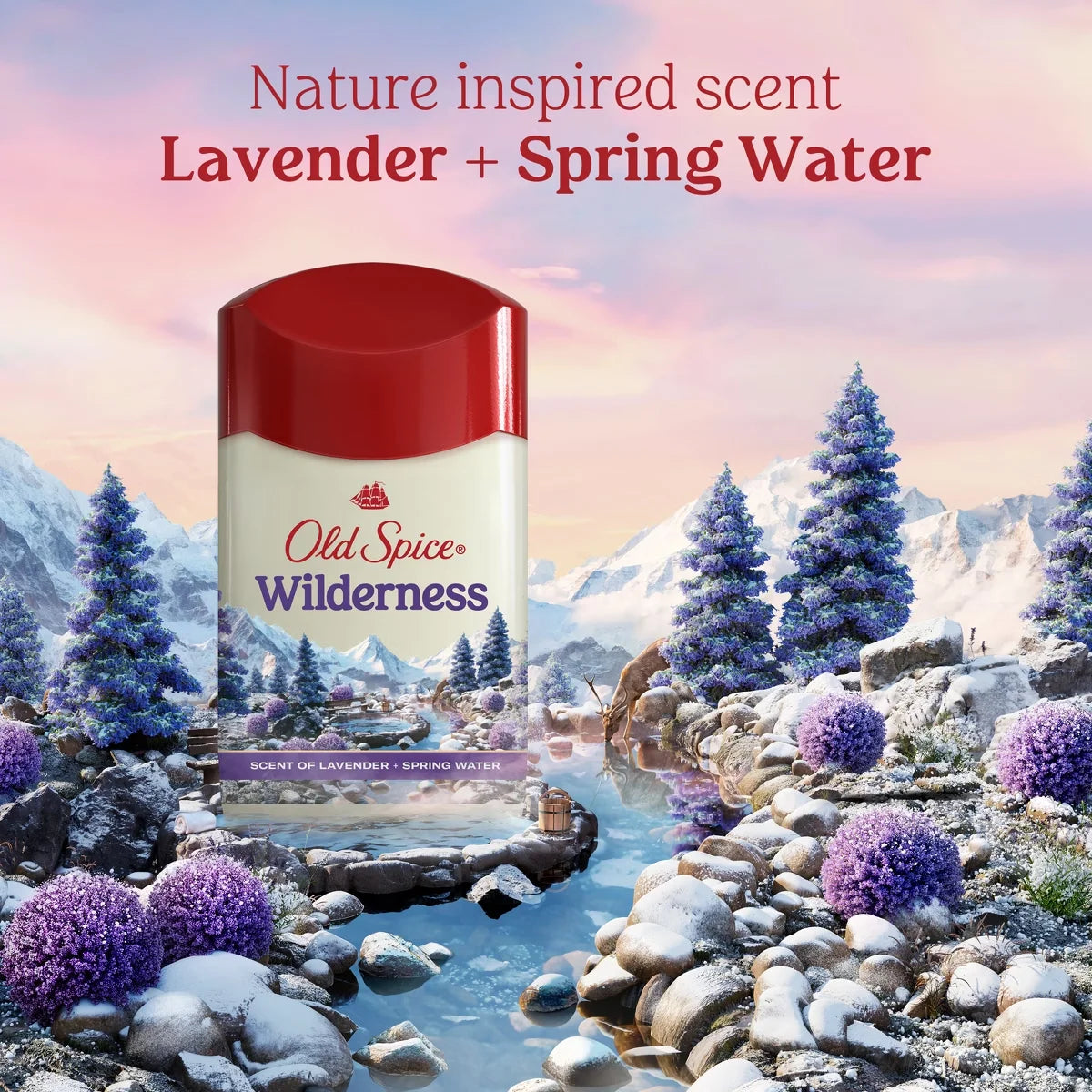 Old Spice Men's Wilderness with Lavender Antiperspirant & Deodorant - 2.6oz: Invisible Solid, Normal Skin Type