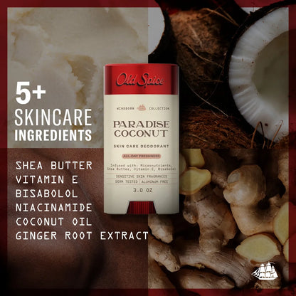 Old Spice Men's Aluminum-Free All Day Freshness Windborn Collection Deodorant - Paradise Coconut - 3oz
