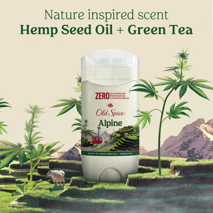 Old Spice Deodorant Alpine with Hemp Seed Oil - Inspired by Nature - Aluminum-Free 3oz