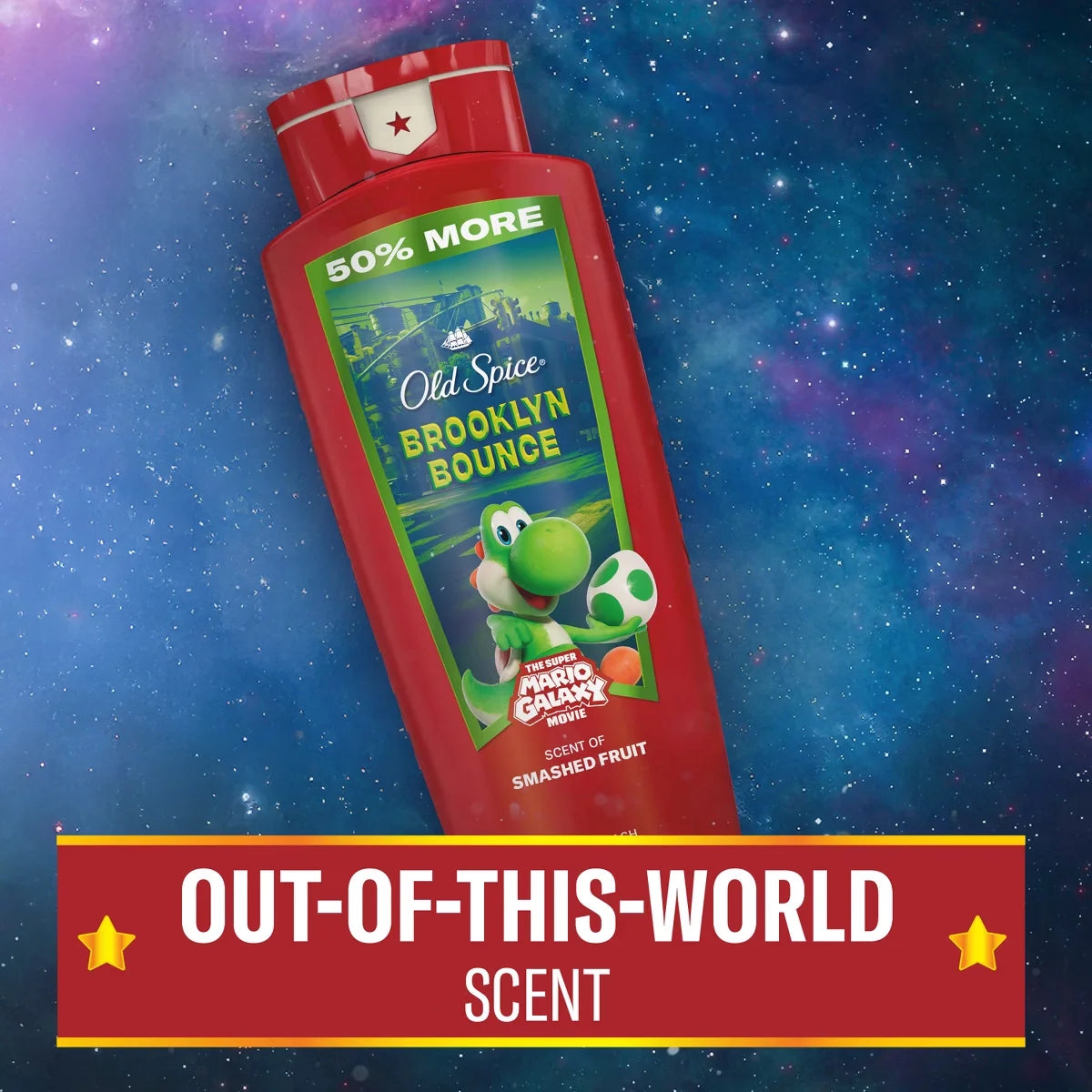 Old Spice x The Super Mario Galaxy Brooklyn Bounce Men's 24/7 Shower Fresh Body Wash - Scent of Smashed Fruit - 24 fl oz