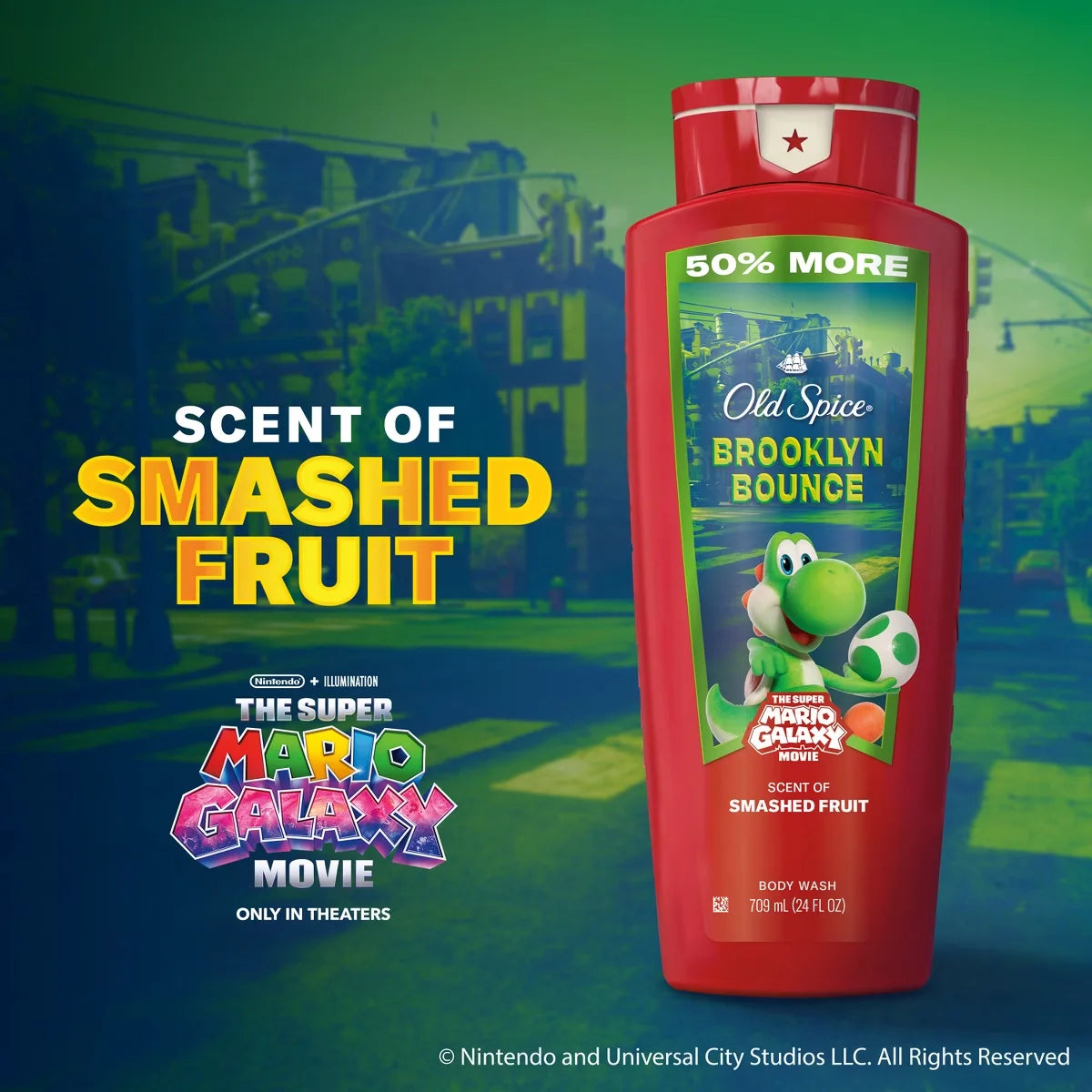 Old Spice x The Super Mario Galaxy Brooklyn Bounce Men's 24/7 Shower Fresh Body Wash - Scent of Smashed Fruit - 24 fl oz