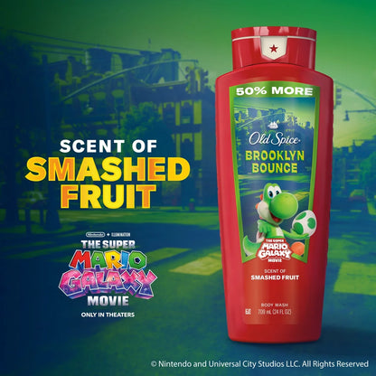 Old Spice x The Super Mario Galaxy Brooklyn Bounce Men's 24/7 Shower Fresh Body Wash - Scent of Smashed Fruit - 24 fl oz