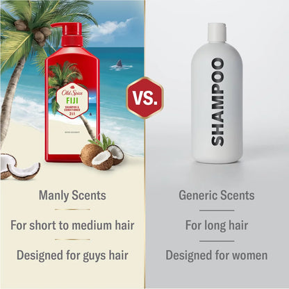 Old Spice Men's Fiji 2-in-1 Shampoo & Conditioner